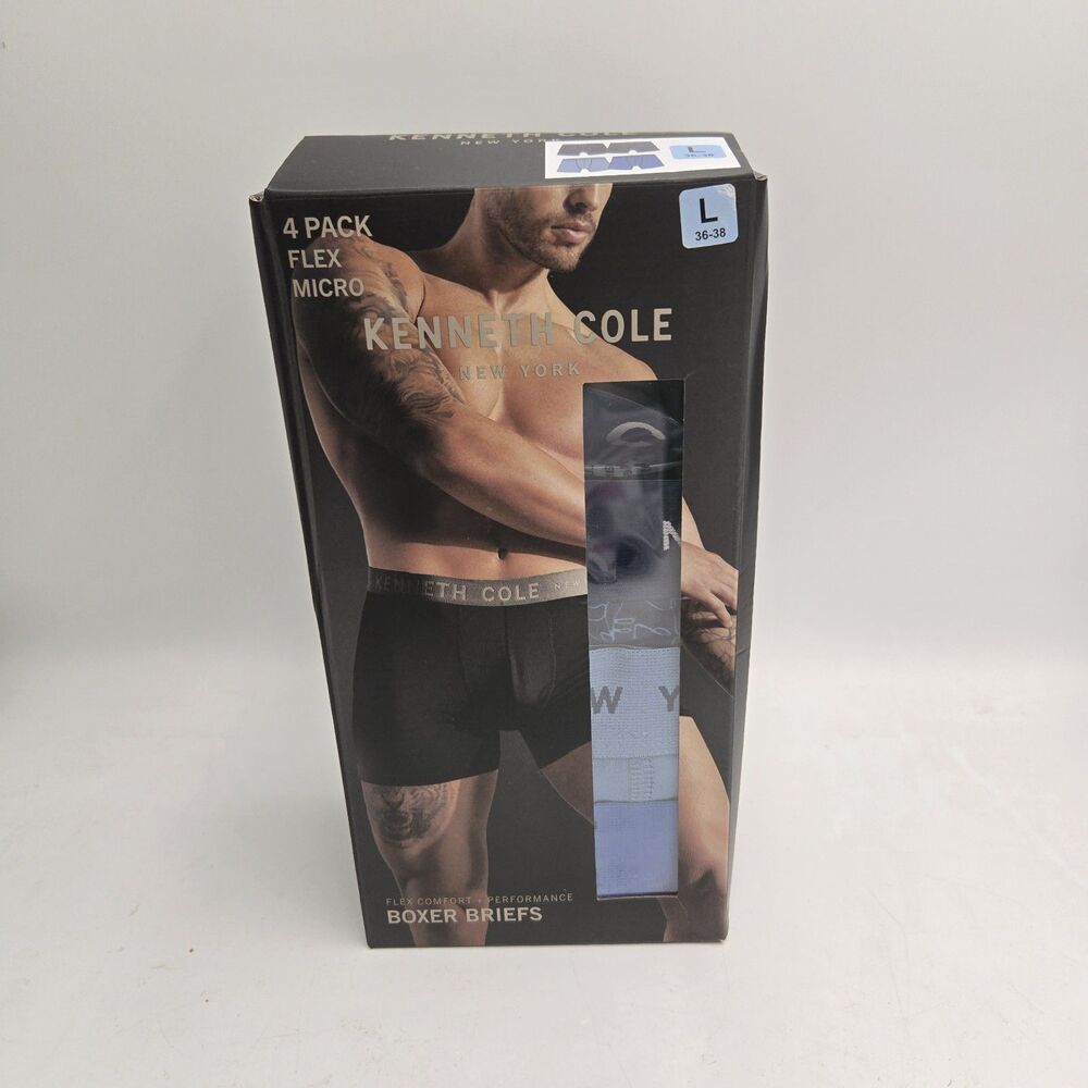 Kenneth Cole New York 4 Pack Boxer Briefs Size Large Multicolor New Stretchy
